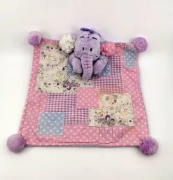 Disney - Efelant L'éléphant - Doudou Plat Violet Rose 25 Cm