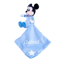 Disney - Mickey La Souris - Peluche Avec Doudou Luminescent Bleu 25 Cm