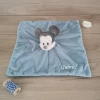 Disney Mickey La Souris Doudou Plat Bleu Gris