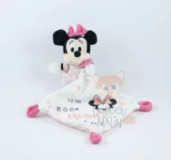 Disney Minnie La Souris Doudou Mouchoir Rose Blanc To The Moon And Back