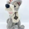 Peluche Clochard Tramp Disney La Belle Et Le Clochard Chien Gris Collier Métal Vintage 36 Cm