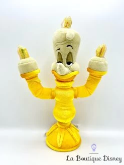 Peluche Lumière Chandelier La Belle Et La Bête Disney Store 2016 Jaune écusson 32 Cm