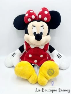 Peluche Minnie Mouse Classique Disney Store Robe Rouge Pois 52 Cm