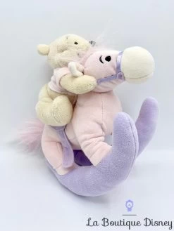 Peluche Winnie L'ourson Cheval Bascule Disney Store Rose Violet 26 Cm