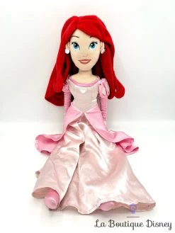 Poupée Chiffon Ariel Robe Rose La Petite Sirène Disney Store 2014 Peluche Princesse 53 Cm